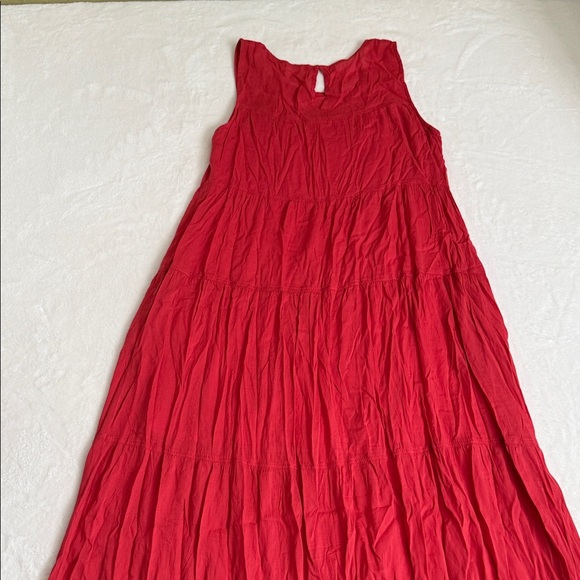 Max Studio Red Orange Sleeveless Tiered Maxi Dress - Picture 8 of 8